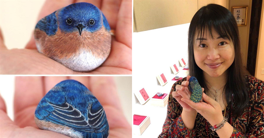 日本藝術家撿了一塊石頭，用畫筆給它賦予了新的生命，既普通又震撼！